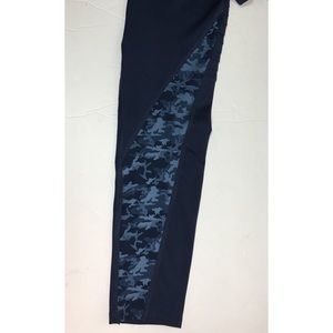 Navy camo moto leggings